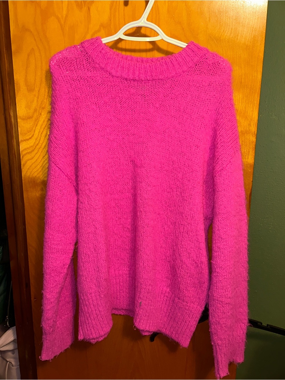 a new day Hot Pink Crewneck Knit Sweater